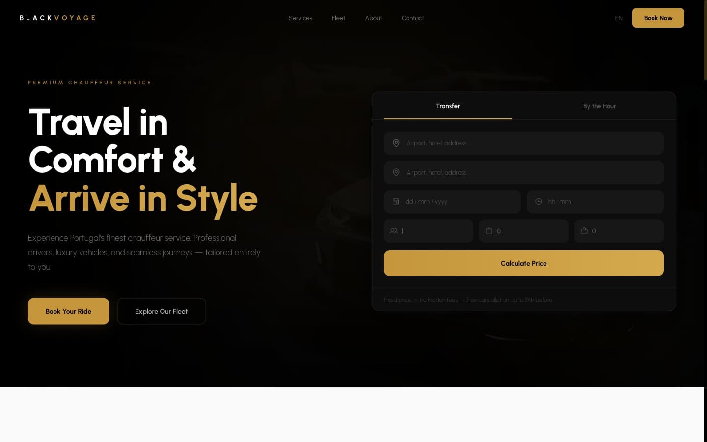 Black Voyage — Luxury travel experiences.